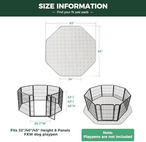 FXW Washable Pee Pads for Dogs, Super Absorbent, 34" Octagon, 1 Pack