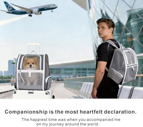 Cat Dog Backpack 12.6"×11.4"×16.5" Large Breathable Pet Bag Carrier