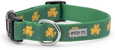 THE WORTHY DOG Summer Print, Adjustable Dog Collar,Medium Dogs, Good Luck
