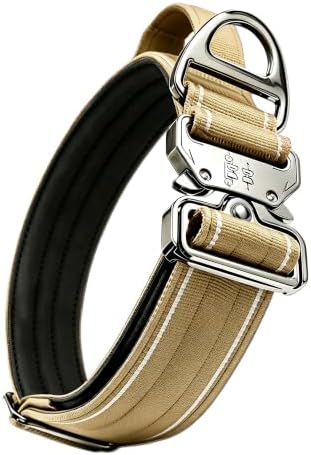 Adjustable Reflective Tactical Dog Collar for Large Dogs