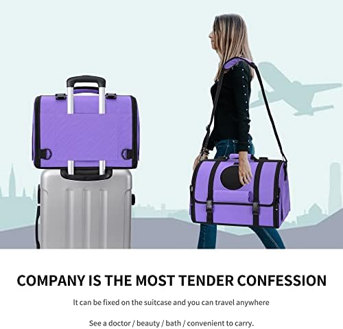 Mile High Life | Outdoor Travel Pet Carrier | Hiking Outdoor Dog Carrier Backpack | Collapsible Dog Carrier for Small Medium Dogs | Cat Crates w Breathable Mesh with Soft-Sided (Purple)