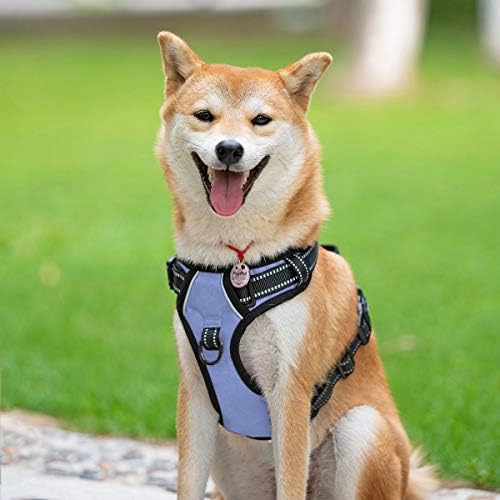 PoyPet No Pull Dog Harness Large, Reflective Vest with Front Clip & Handle