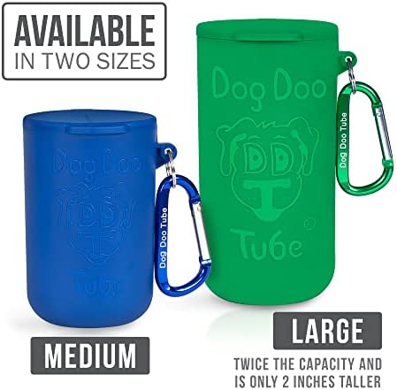 Dog Doo Tube Filled Dog Waste Bag Holders - Reusable Dog Poop Bag Tubes Designed to Keep in Odors and Germs