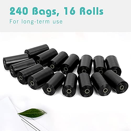 Dog Poop Bags, Dog Waste Bags [Extra Thick][Leak-Proof] Eco-Friendly 16 Rolls, 240 Bags Black