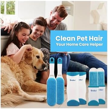 Pet Hair Remover: Reusable Dog Cat Lint Brush for Couch Furniture - 2 Pack