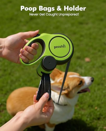 Pecute Chew Proof Retractable Dog Leash 16.4ft for Dogs 11-66 lbs