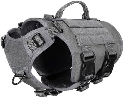 ICEFANG No Pull Tactical Dog Harness for X-Small Dogs,Adjustable Dog Vest