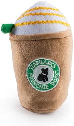 Haute Diggity Dog Starbarks Frappawcino Plush Dog Toy, Drink Parody Toy