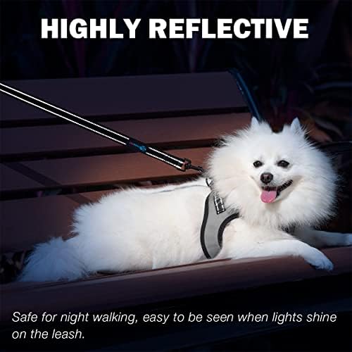 PHOEPET 5 Feet Heavy Duty Dog Leash - Reflective - Soft Padded Handle