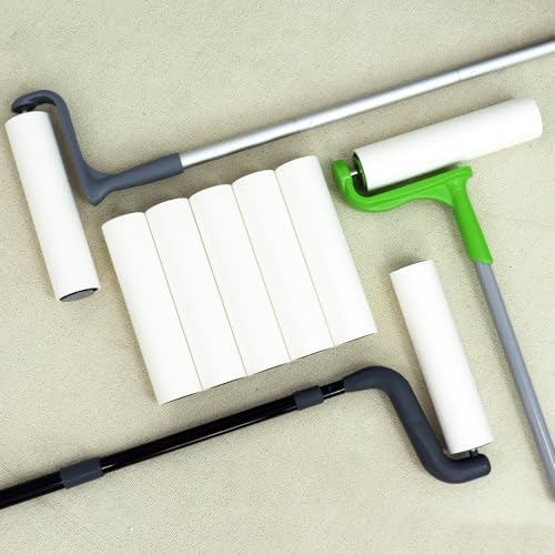 10 inch Mega Lint Roller Refills for Evercare Layers Smart Design Large Floor Lint Rollers Extreme Stick 10'' Wide Sticky Roller Refills 60 Sheets per Roll 5 Pack Total 300 Sheets