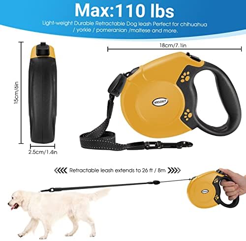 360°No Tangle 26 Ft Retractable Dog Leash for Dogs up to 99lbs
