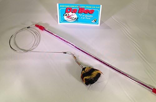 GoCat Da Bee Teaser Wand from The Maker of Da Bird and Cat Catcher - Pink Glitter Wand