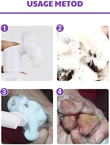 Magic Brush Paw Cleaner for Dogs & Cats, No-Rinse Foaming Pet Foot Washer with Built-in Scrubber Brush for Dirty, Muddy Paws – Suitable for Small, Medium & Large Dogs, Puppies, Kittens (5 fl oz)