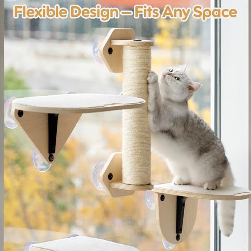EDAGNY Cat Window Perch Cat Platform for Climbing with Strong Suction Cups