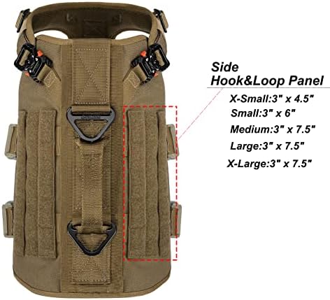 ICEFANG No Pull Tactical Dog Harness for Medium Dogs,Adjustable Dog Vest