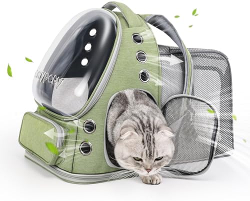 Cawypety Expandable Cat Backpack Large Space Cat Bubble Backpack Carrier