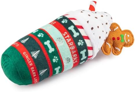 Haute Diggity Dog Starbarks Ginger Bark Latte Plush Dog Toy, Drink Parody