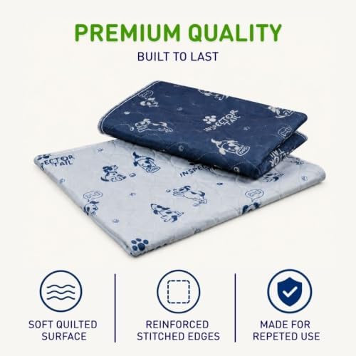 INSPECTOR TAIL Washable Pee Pads for Dogs, Large Reusable Puppy Pad