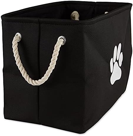 Bone Dry Pet Storage Collection Collapsible Bin, Black, Small Rectangle