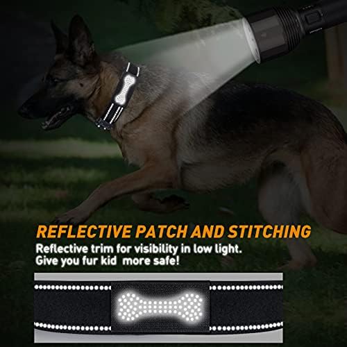 AUBELL Reflective Tactical Heavy Duty Dog Collar with Handle,Black M