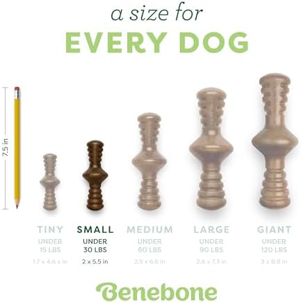 Benebone Zaggler Dog Chew Toy for Aggressive Chewers, Real Bacon, Small