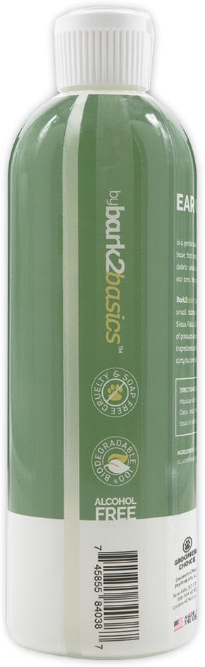 Bark2Basics Dog Ear Cleaner, 16 oz - All Natural, Witch Hazel, Gentle Aloe Vera and Chamomile Extract Base, Breaks Through Tough Wax | Ready to Use Pet Ear Wax Removal Rinse; Cleans Wax and Debris, Witch Hazel and Aloe Vera, Combats Yeast Irritation, N...