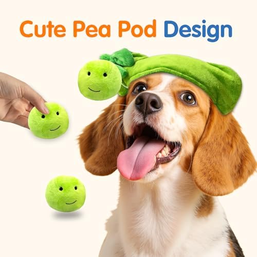 Hide and Seek Dog Toys Squeaky Pea Balls for Small Medium Dogs