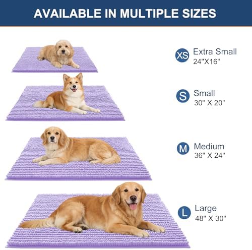 OLANLY Dog Door Mat for Muddy Paws 44x32, Extra Absorbent Chenille Mud Mat