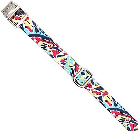 Customized Nylon Dog Collar, Personalized Dog Collar Engraved with Name and Phone Number,Adjustable ID Dog Collar with Quick-Release Buckle (M, Graffiti)