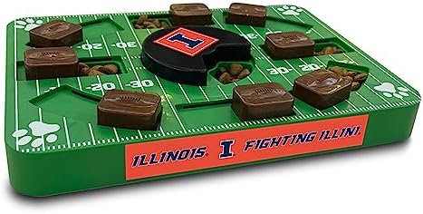 Pets First NCAA Illinois Fighting Illini Puzzle Toy, Puzzle Treat Dog Toy, Interactive Dog Treat Toy, Dog Puzzle Feeding Slow Toy