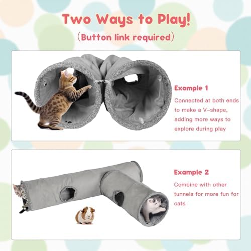 Cat Tunnels for Indoor Cats 51 Inch Collapsible Play Tube Peek Holes Toys