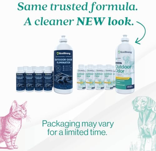 Outdoor Odor Eliminator | Outside Dog Urine Enzyme Cleaner – Powerful Pet, Cat, Animal Scent Deodorizer | Professional Strength for Yard, Turf, Kennels, Patios, Decks (10-2oz Shots with Halo Sprayer)