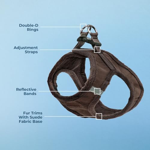 Voyager Step-in Plush Dog Vest Harness -Chocolate Suede, Small
