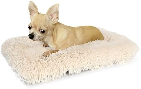 nononfish Extra Small Dog Crate Bed, 22"x13", Faux Shag Fur, Non-Skid Bottom