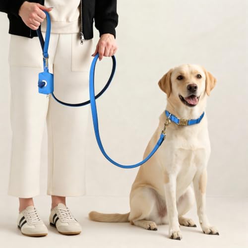 PET ARTIST Colorful Personalized Dog Collars, Breathable Soft, Blue,L