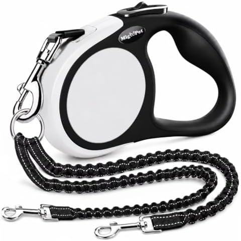 Double Retractable Dog Leash for Two Dogs Up to 115 lbs - 18.6 ft Coupler Leashes for Small Medium Dogs - One Locked System, Non Slip Grip, Tangle Free