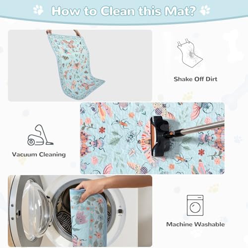 Lahome Insect Washable Reusable Pee Pads for Dogs, 2 Pack, Blue, 36x48