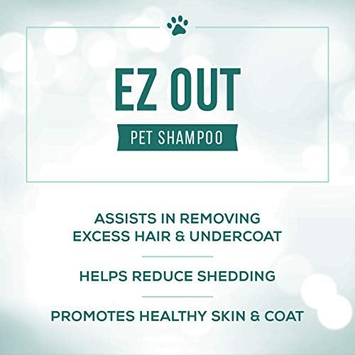 Nature's Specialties EZ Out Ultra Concentrated Deshedding Dog Shampoo for Pets, Makes up to 2 Gallons, Natural Choice for Professional Groomers, Removes Unwanted Hair, Made in USA, 16 oz