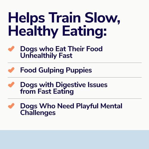 Miracle Vet Slow Feeder Dog Bowls for Fast Eaters - for Small, Medium Sized Dogs - Dog Puzzle Maze Helps Slow Down Eating - Adult, Puppy Food Bowl for Bloat Stop - Non-Slip Feeder Bowl (Blue)