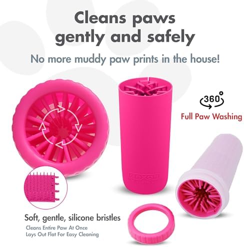 Dexas MudBuster Portable Dog Paw Cleaner, Pink Large Pet Supplies and Accessories