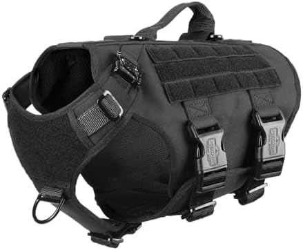 ICEFANG No Pull Tactical Dog Harness for Medium Dogs,Adjustable Dog Vest