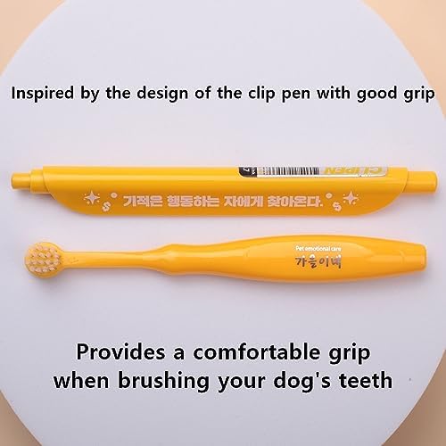 Tiny Small and Medium Dog Toothbrush Made in Korea Brush Bristles That are Soft and Do Not Irritate Your Dog’s Gums Small Toothbrush Grip and Excellent Tartar Removal (4pcs)