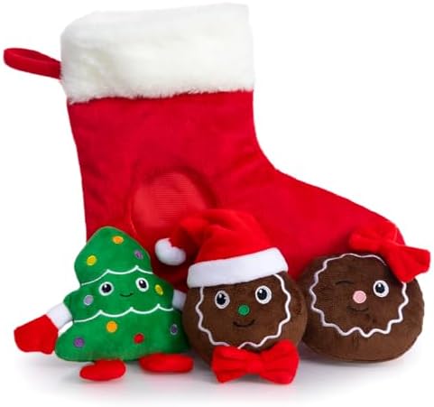 Hollypet Christmas Squeaky Hide and Seek Dog Toys for Small and Medium