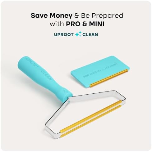 Uproot Cleaner Pro Pet Hair Remover & Mini - Pet Hair Removal Tool Multi Fabric Edge & Carpet Scraper - Cat for Couch, Cat Towers, Car Detailing The Furry-Situation Survival Kit