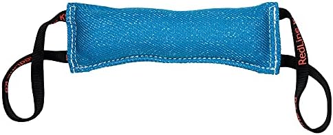 REDLINE K-9 Dog Bite Tug Toy 3" X 16" 2 Handle Bite Suit French Linen (Electric Blue)