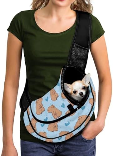 COEQINE Small Dog Crossbody Sling Bag for Walking, Pet Carrier Sling Bag