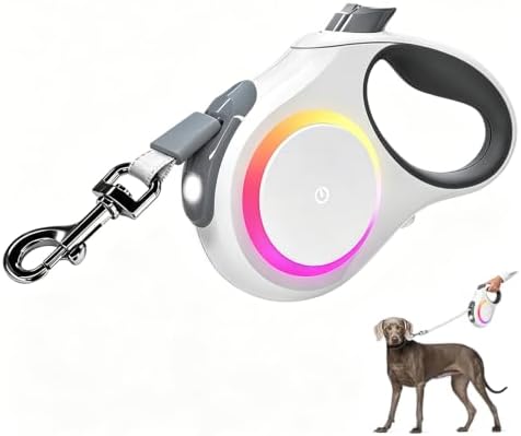 Upgraded Version LED Light Multifunctional Retractable Dog Leash, Pet Supplies, Collar, Leash, Reflective, Light, One-Buton Control, Anti-Twist, Non-Slip Handle, Suitable for Medium and Small Pet Dogs
