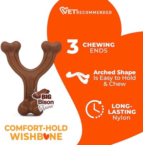 Nylabone Power Chew Easy-Hold Wishbone Dog Chew Toy, Small