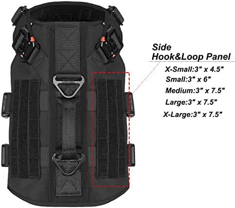 ICEFANG No Pull Tactical Dog Harness for X-Large Dogs,Adjustable Dog Vest