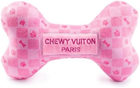 Haute Diggity Dog Chewy Vuiton Bone Plush Dog Toy, Designer Parody Toy